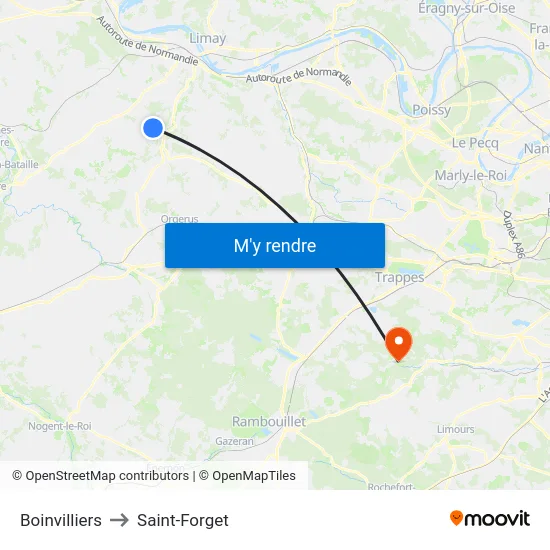 Boinvilliers to Saint-Forget map