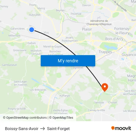 Boissy-Sans-Avoir to Saint-Forget map