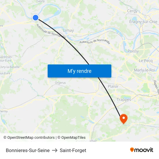 Bonnieres-Sur-Seine to Saint-Forget map
