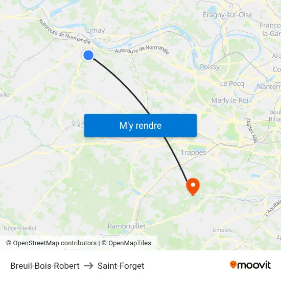Breuil-Bois-Robert to Saint-Forget map