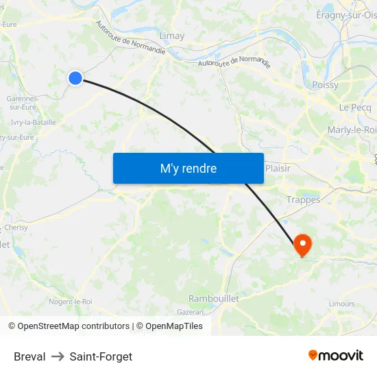 Breval to Saint-Forget map