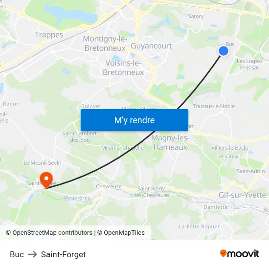 Buc to Saint-Forget map