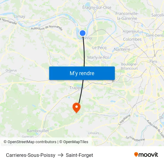 Carrieres-Sous-Poissy to Saint-Forget map
