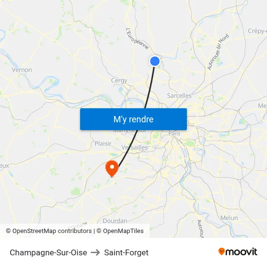 Champagne-Sur-Oise to Saint-Forget map
