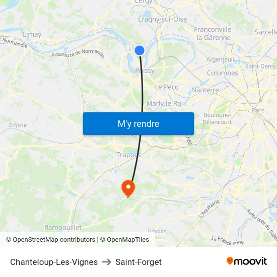 Chanteloup-Les-Vignes to Saint-Forget map