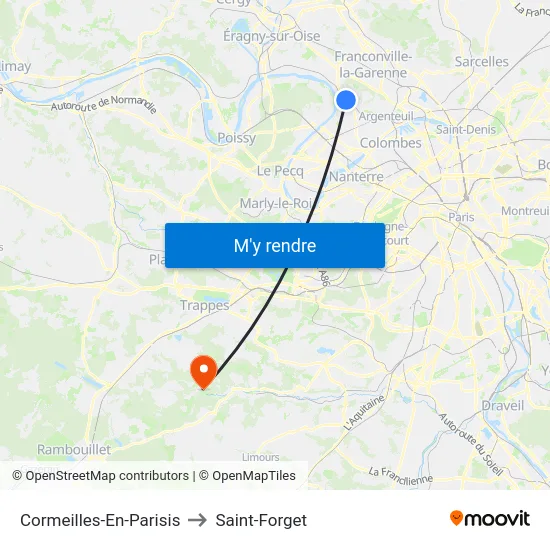 Cormeilles-En-Parisis to Saint-Forget map