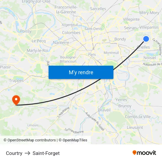 Courtry to Saint-Forget map