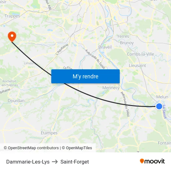 Dammarie-Les-Lys to Saint-Forget map