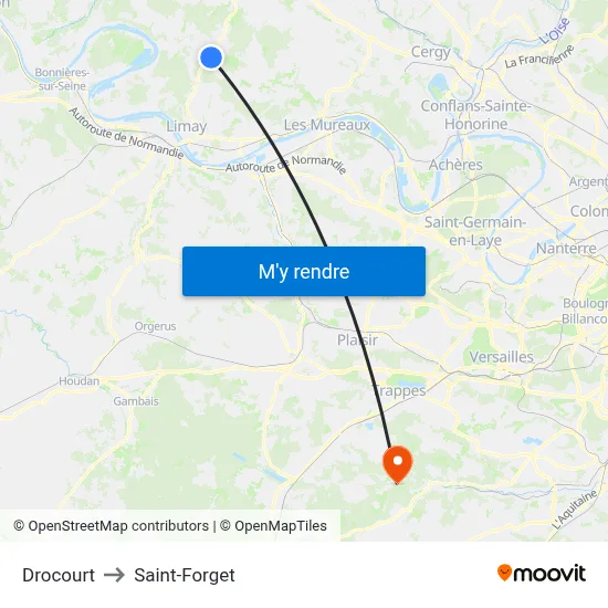 Drocourt to Saint-Forget map