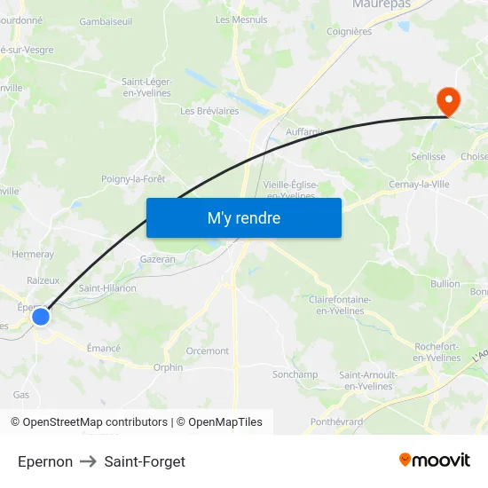 Epernon to Saint-Forget map