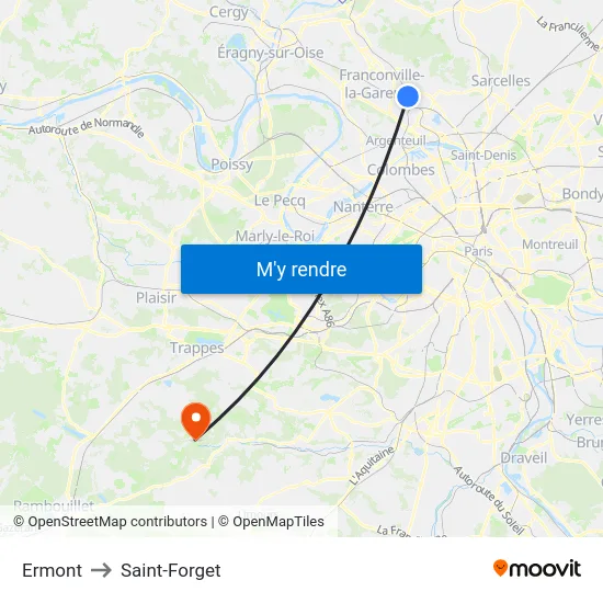 Ermont to Saint-Forget map