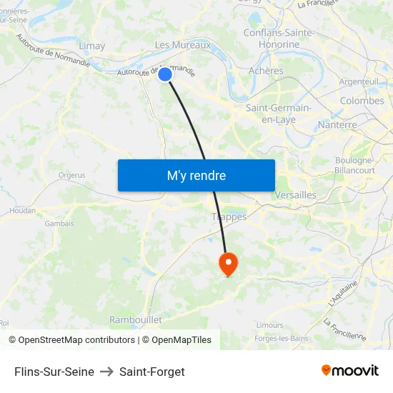 Flins-Sur-Seine to Saint-Forget map