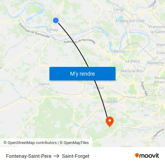 Fontenay-Saint-Pere to Saint-Forget map