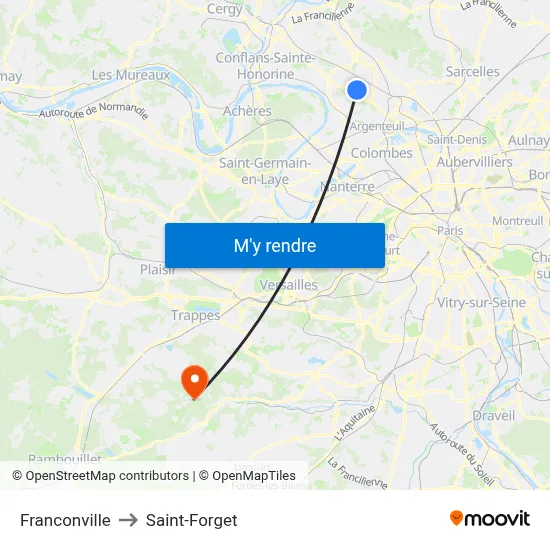 Franconville to Saint-Forget map