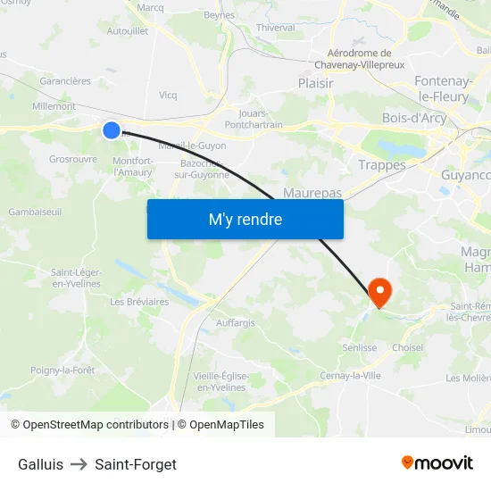 Galluis to Saint-Forget map