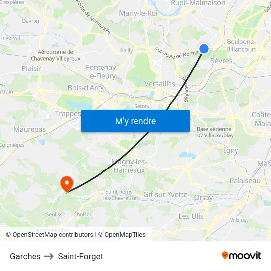 Garches to Saint-Forget map