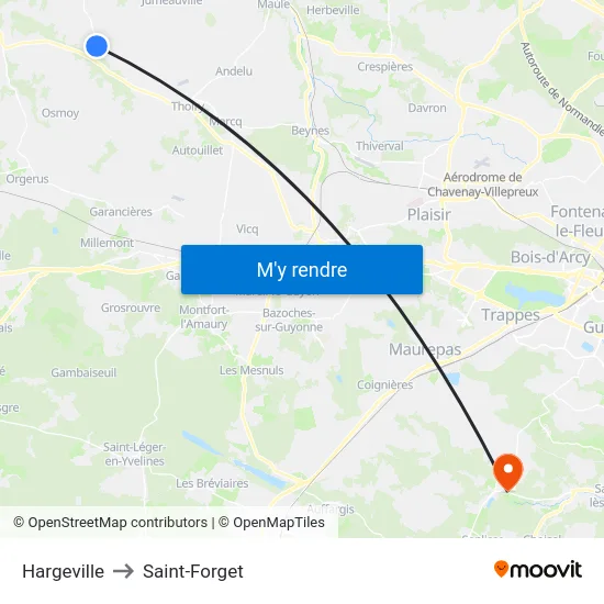 Hargeville to Saint-Forget map