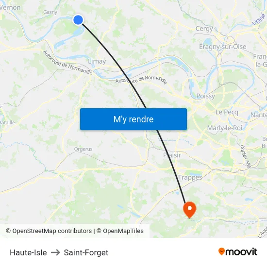 Haute-Isle to Saint-Forget map
