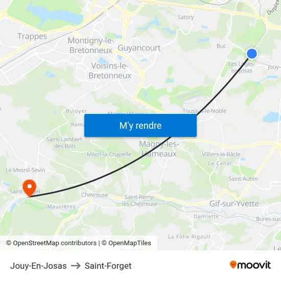 Jouy-En-Josas to Saint-Forget map