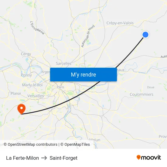 La Ferte-Milon to Saint-Forget map