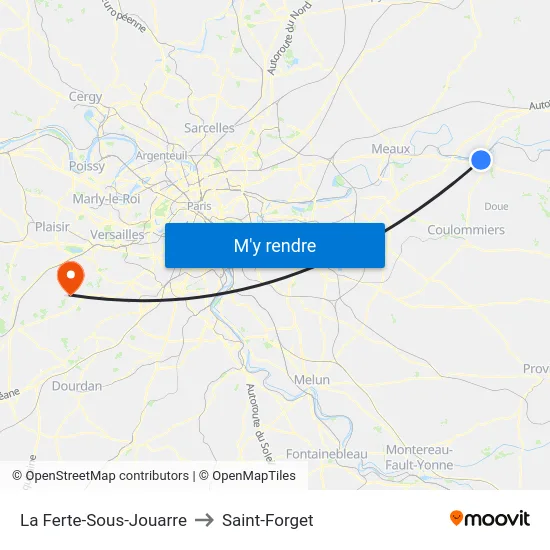 La Ferte-Sous-Jouarre to Saint-Forget map