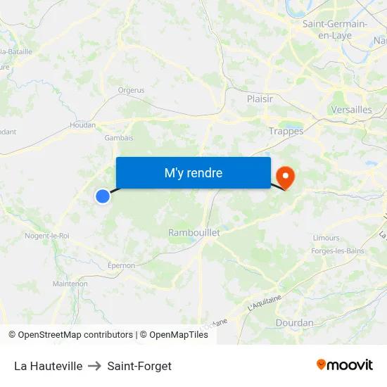 La Hauteville to Saint-Forget map
