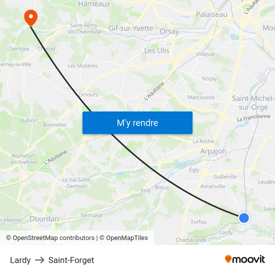 Lardy to Saint-Forget map