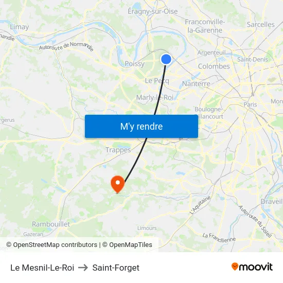 Le Mesnil-Le-Roi to Saint-Forget map