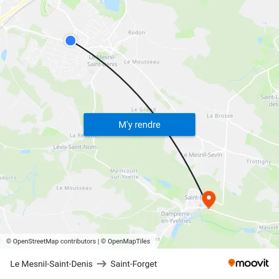 Le Mesnil-Saint-Denis to Saint-Forget map