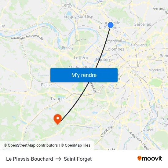 Le Plessis-Bouchard to Saint-Forget map