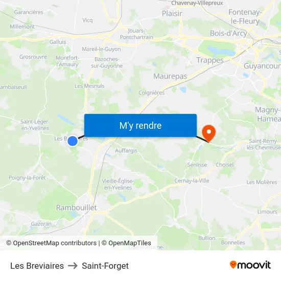 Les Breviaires to Saint-Forget map