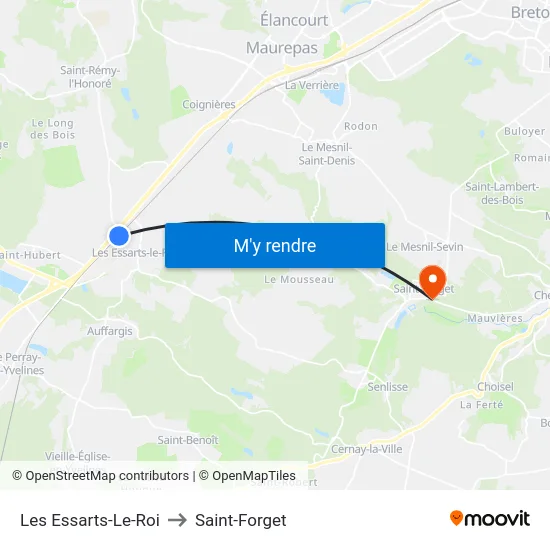 Les Essarts-Le-Roi to Saint-Forget map