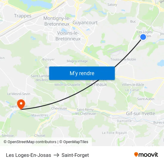 Les Loges-En-Josas to Saint-Forget map