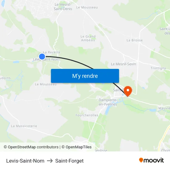 Levis-Saint-Nom to Saint-Forget map