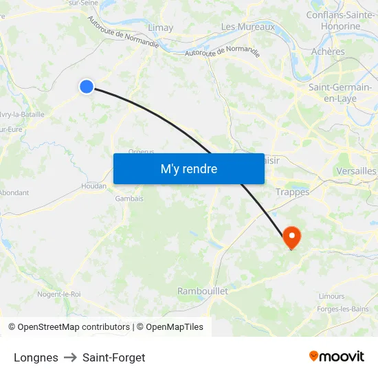 Longnes to Saint-Forget map
