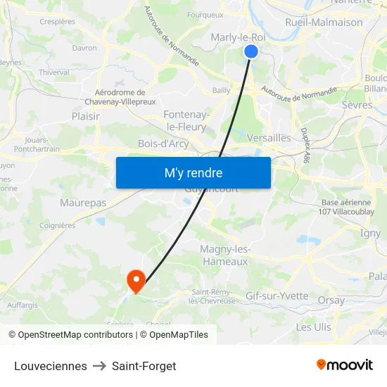 Louveciennes to Saint-Forget map