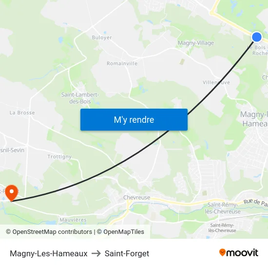 Magny-Les-Hameaux to Saint-Forget map