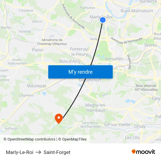 Marly-Le-Roi to Saint-Forget map
