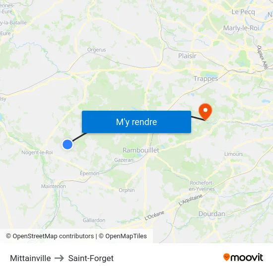 Mittainville to Saint-Forget map