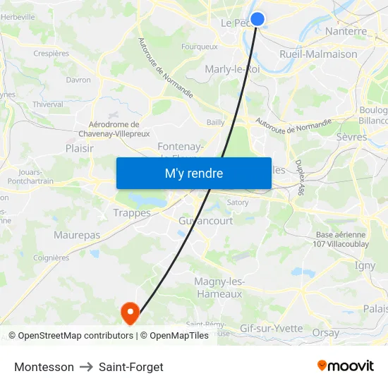 Montesson to Saint-Forget map