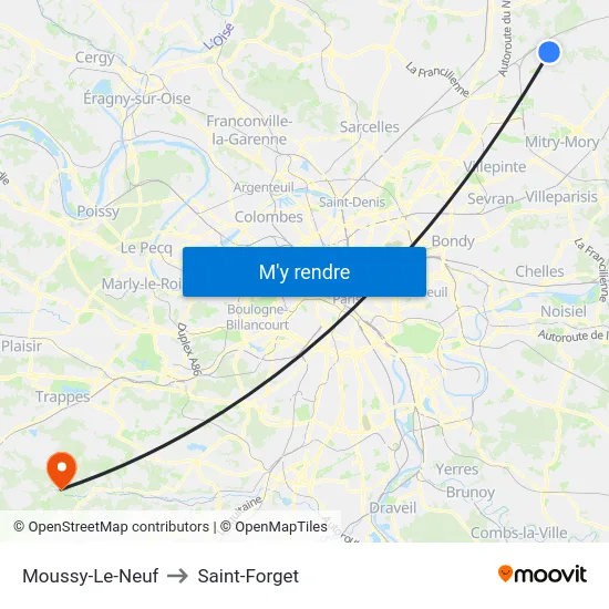 Moussy-Le-Neuf to Saint-Forget map