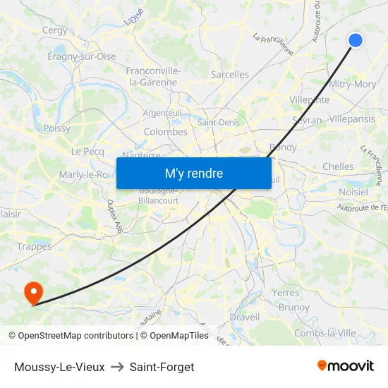 Moussy-Le-Vieux to Saint-Forget map