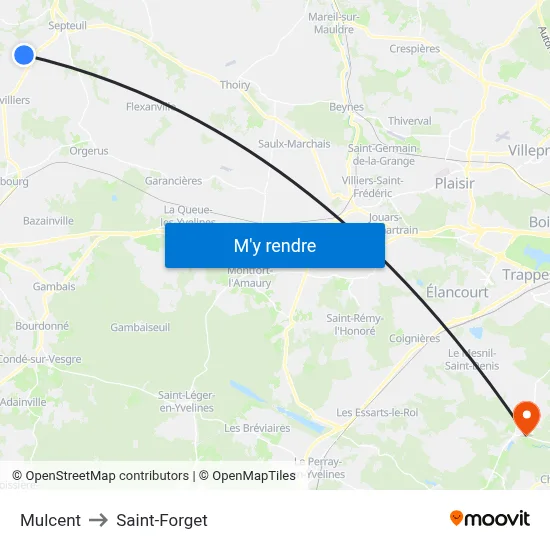Mulcent to Saint-Forget map