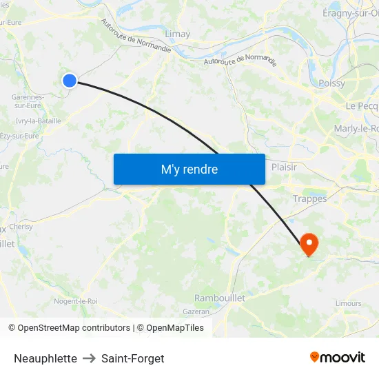 Neauphlette to Saint-Forget map