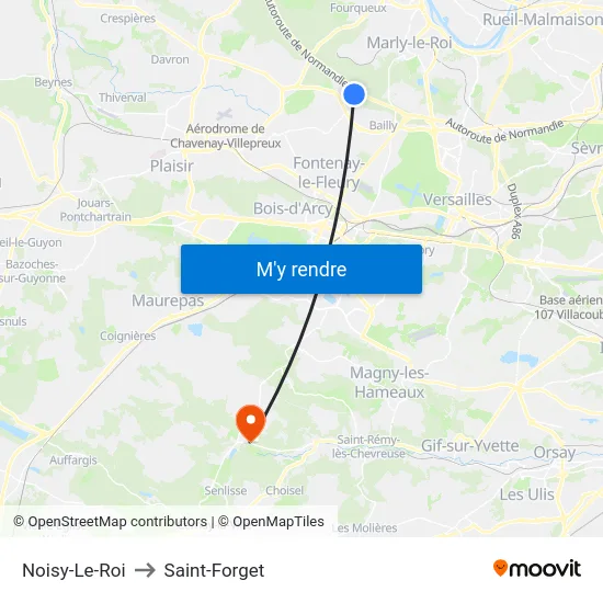 Noisy-Le-Roi to Saint-Forget map