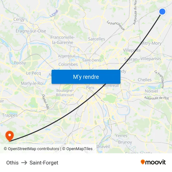 Othis to Saint-Forget map