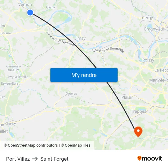 Port-Villez to Saint-Forget map