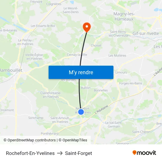 Rochefort-En-Yvelines to Saint-Forget map