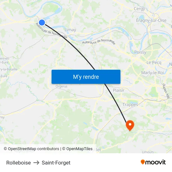 Rolleboise to Saint-Forget map