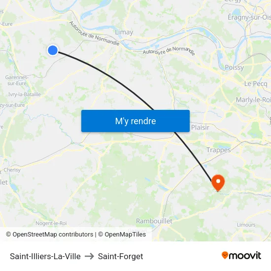 Saint-Illiers-La-Ville to Saint-Forget map